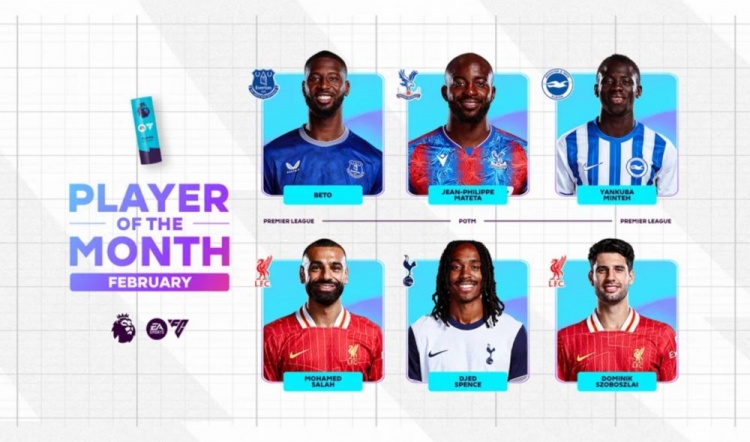  英超2月最佳候選：貝托、馬特塔、明特、薩拉赫、斯賓塞、索博