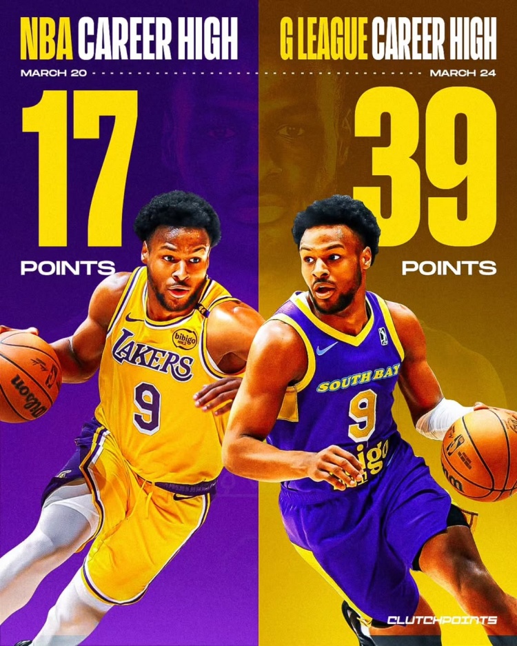  在進(jìn)步！布朗尼一周內(nèi)先后創(chuàng)下個(gè)人NBA和G聯(lián)盟單場(chǎng)得分新紀(jì)錄
